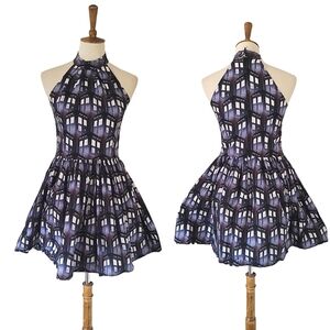 Dr. Who Police Public Call Box Fit and Flare Babydoll Dress